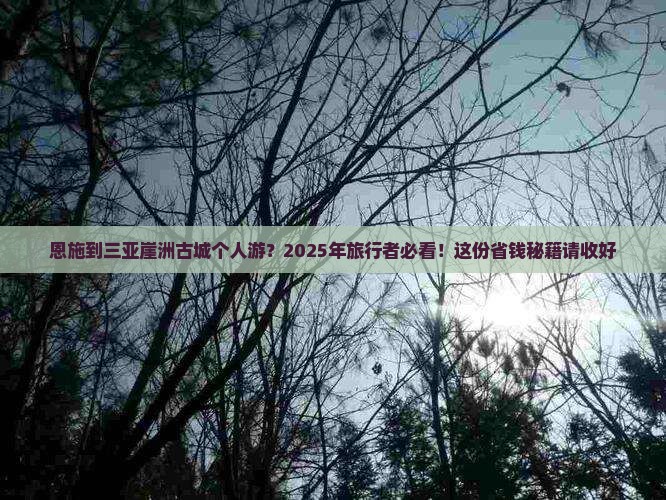 恩施出发三亚崖洲古城个人游