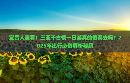 宜昌前往三亚千古情一日游