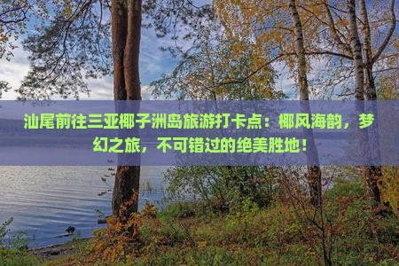 汕尾前往三亚椰子洲岛旅游打卡点