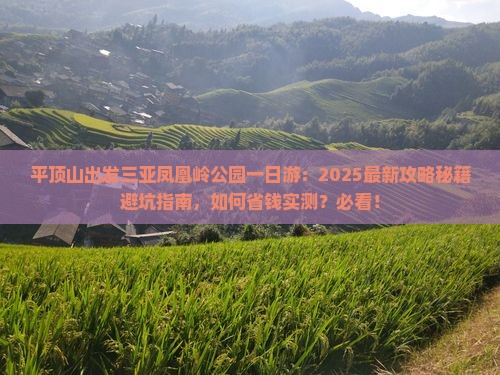 平顶山出发三亚凤凰岭公园一日游