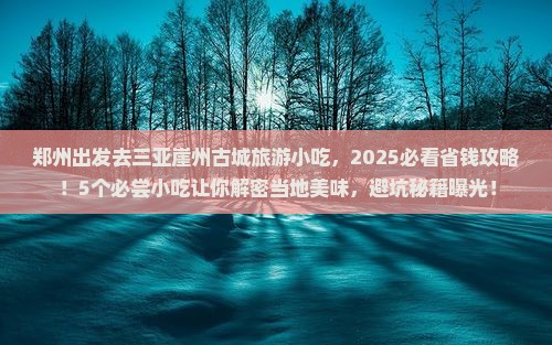 郑州去三亚崖洲古城旅游小吃