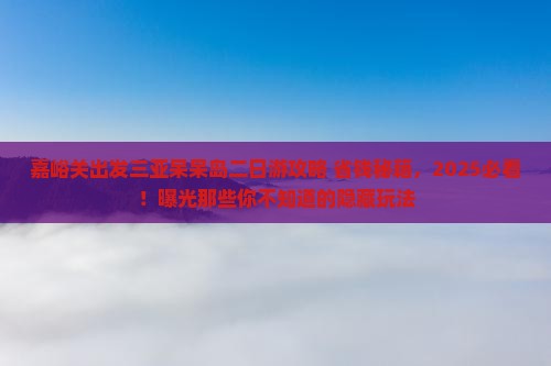 嘉峪关出发三亚呆呆岛二日游