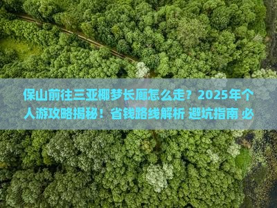 保山前往三亚椰梦长廊个人游