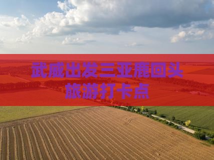 武威出发三亚鹿回头旅游打卡点