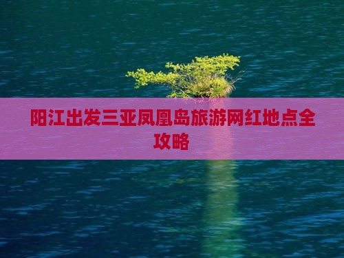 阳江出发三亚凤凰岛旅游网红地点