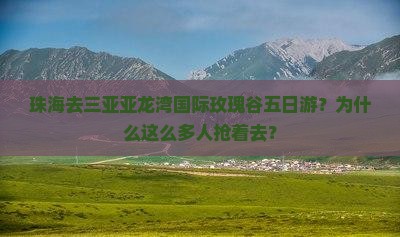 珠海去三亚亚龙湾国际玫瑰谷五日游