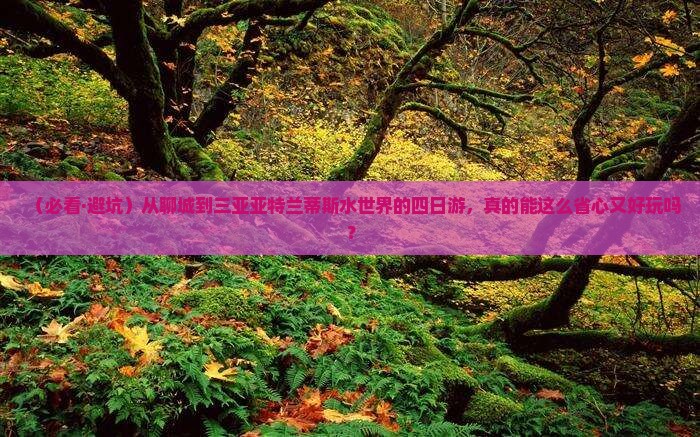 聊城前往三亚亚特兰蒂斯水世界四日游
