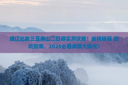 通辽出发三亚南山文化旅游区二日游