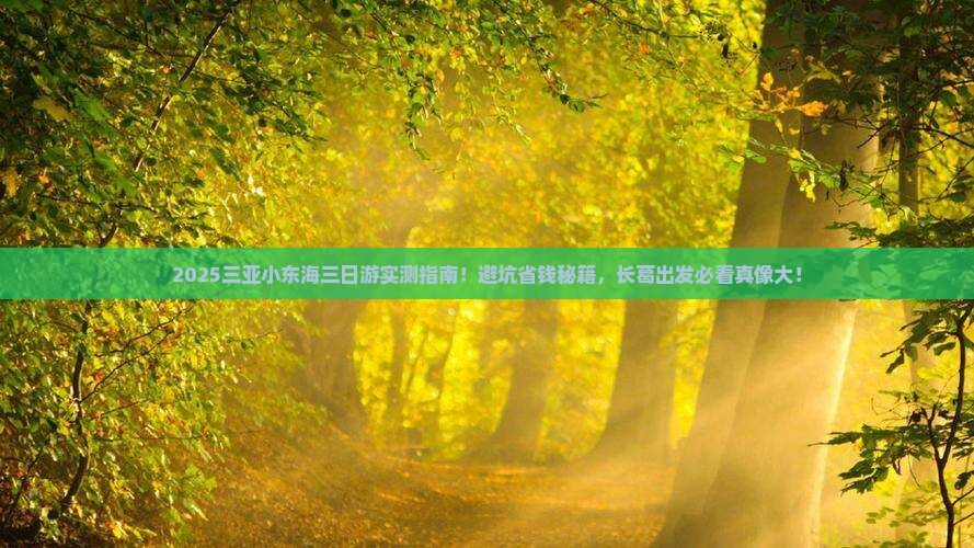 长葛前往三亚小东海三日游
