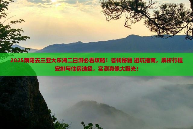 南阳去三亚大东海二日游