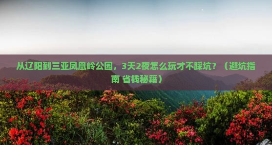 辽阳前往三亚凤凰岭公园自由行