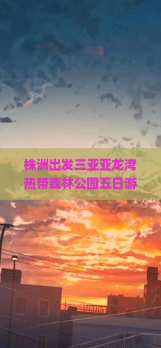 株洲出发三亚亚龙湾热带森林公园五日游