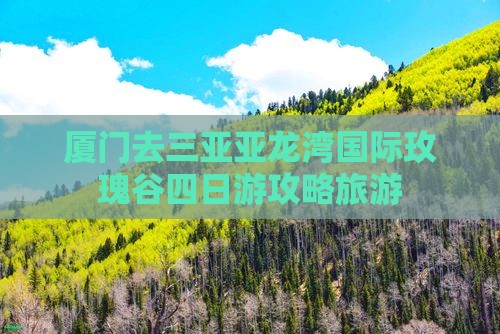 厦门去三亚亚龙湾国际玫瑰谷四日游
