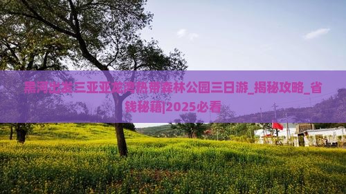 黑河出发三亚亚龙湾热带森林公园三日游