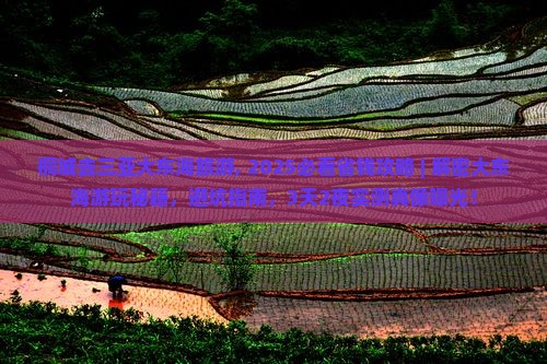 桐城去三亚大东海旅游
