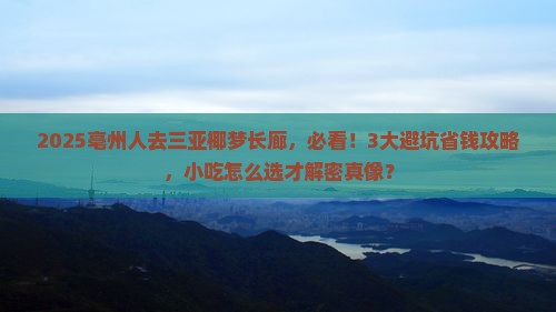 亳州前往三亚椰梦长廊旅游小吃