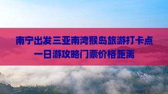 南宁出发三亚南湾猴岛旅游打卡点