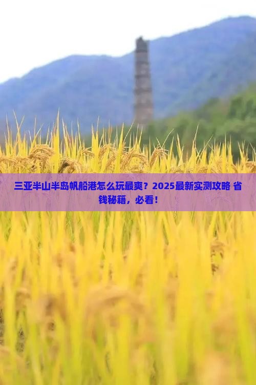 巢湖去三亚半山半岛帆船港哪里玩