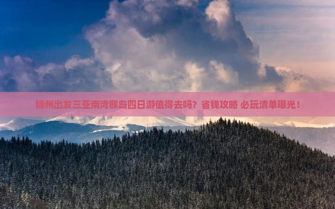 锦州出发三亚南湾猴岛四日游