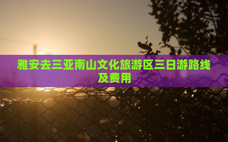 雅安去三亚南山文化旅游区三日游