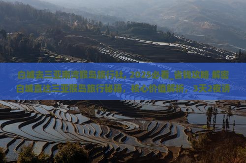 白城去三亚南湾猴岛旅行社