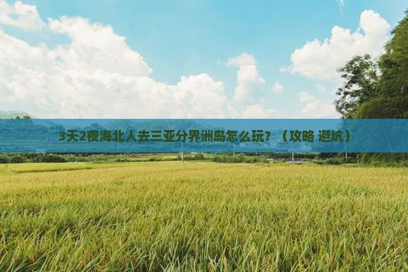 海北去三亚分界洲岛个人游