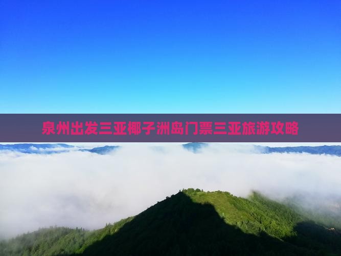 泉州出发三亚椰子洲岛门票