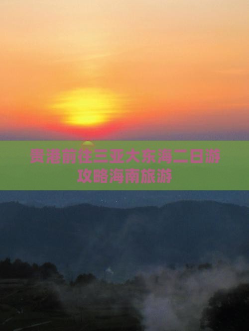 贵港前往三亚大东海二日游