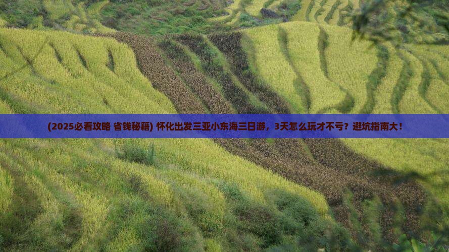 怀化前往三亚小东海三日游