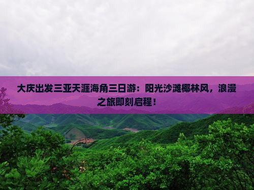 大庆出发三亚天涯海角三日游