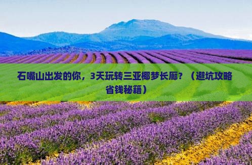 石嘴山出发三亚椰梦长廊自由行