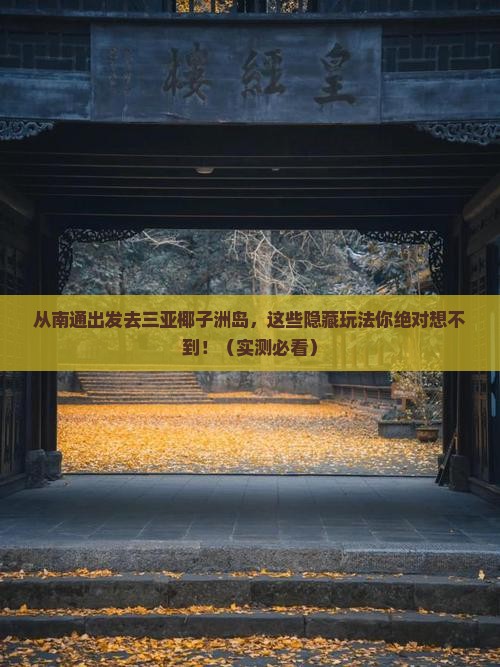 南通去三亚椰子洲岛必玩地