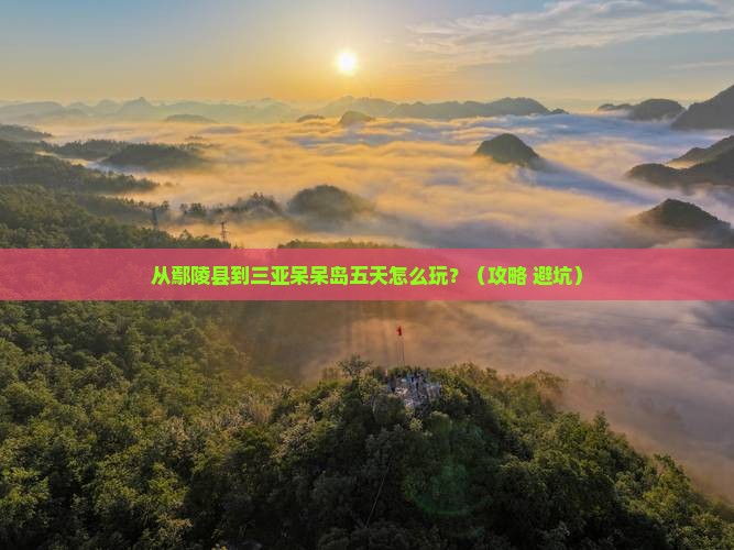 鄢陵县去三亚呆呆岛五日游