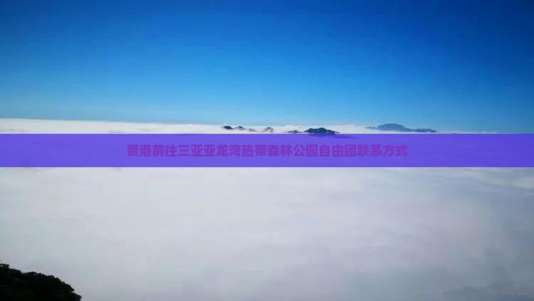 贵港前往三亚亚龙湾热带森林公园自由团