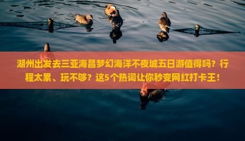 湖州前往三亚海昌梦幻海洋不夜城五日游