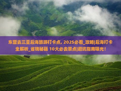 东营去三亚后海旅游打卡点