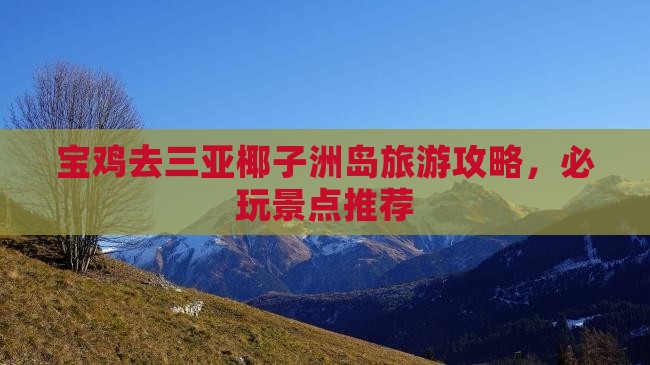 宝鸡去三亚椰子洲岛哪里玩