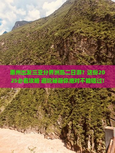 惠州出发三亚分界洲岛二日游