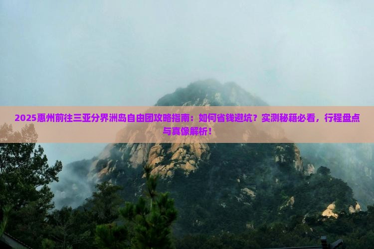 惠州前往三亚分界洲岛自由团