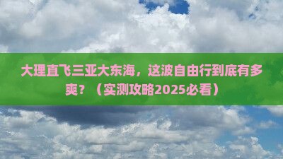 大理去三亚大东海自由行