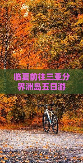 临夏前往三亚分界洲岛五日游