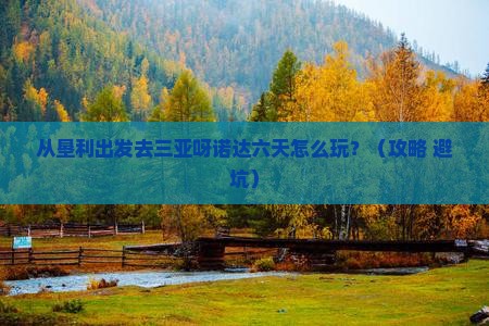 垦利去三亚呀诺达景区六日游