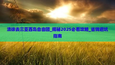清徐去三亚西岛自由团
