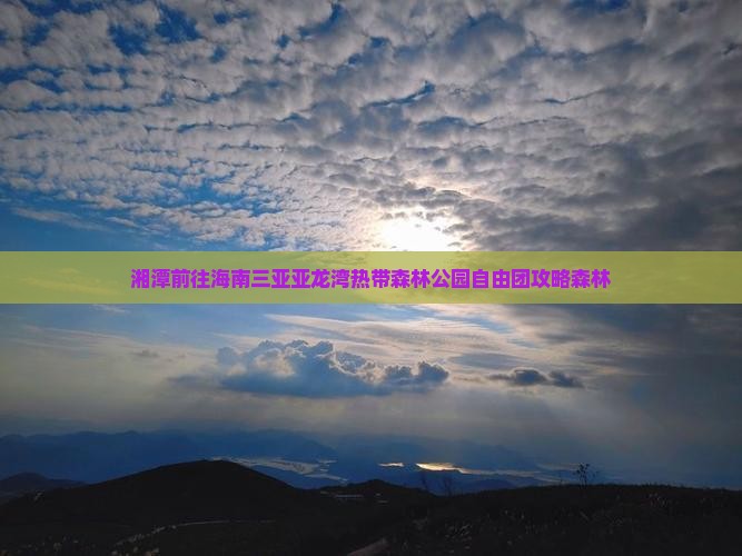 湘潭前往三亚亚龙湾热带森林公园自由团