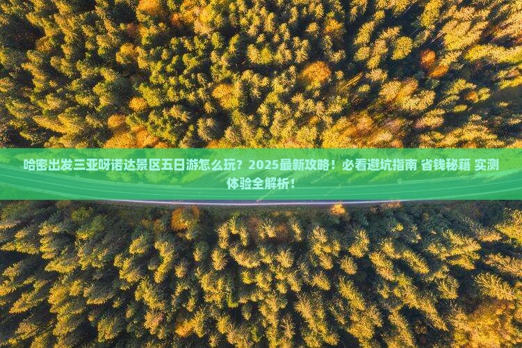 哈密出发三亚呀诺达景区五日游