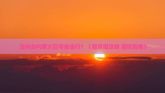 玉树去内蒙大召寺自由行