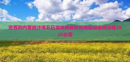 定西到内蒙响沙湾五日游