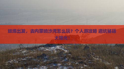 蚌埠到内蒙响沙湾个人游