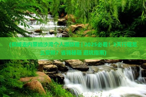 桐城去内蒙响沙湾个人游