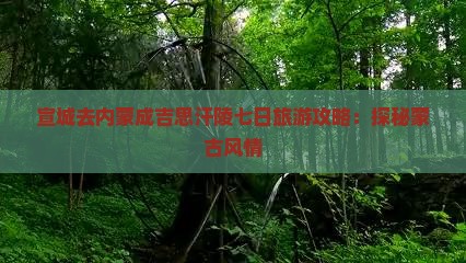 宣城去内蒙成吉思汗陵七日游